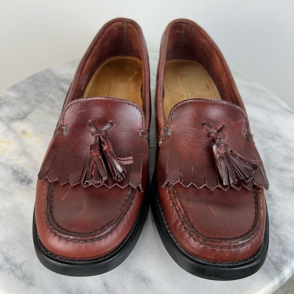 Vintage G.H. Bass & Co. Women's Brown Genuine Leather Tassel Loafers (Sz 8) - Picture 4 of 11